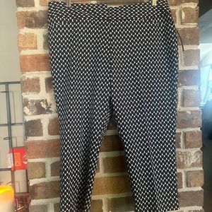 NWT Worthington crop pant black white womens 14 capri